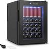 Chensyo Cantina per vino 20 Bottiglie, Frigorifero per vino 48L Posa Libera con Porta Vetrata, Temperatura Regolabile 12-18 °C, Touch Screen LED, Mini Frigo Vino Silenzioso per Casa Bar Ufficio