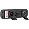 Pannello presa USB per auto e barca marina, LED, voltmetro, adattatore per