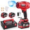 TEENO Soffiatore Senza Fili 21V, Velocità 31000 GIR/Min, Leggero, Compatto | Scatola Attrezzi Inclusa, 2x6,0Ah Batterie - Caricabatterie, Compatibile Con Batterie Makita, Ideale Per Terrazze