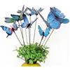 JPORSHU 24 pali decorativi a forma di farfalla, ornamenti artificiali impermeabili, per interni ed esterni, cortile, balcone, piante e vasi di fiori (blu)