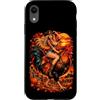 Western Chicken Farm Pumpkin Fall Harves Custodia per iPhone XR Cowgirl Equitazione Gallo Gigante Autunno Country Art