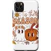 Cute Halloween Custodia per iPhone 11 Pro Max Spooky Season Halloween Ghost Pumpkin Peace Sign