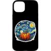 Pumpkin Starry Night Paining Van Gogh Me Custodia per iPhone 15 Plus Zucca Notte stellata Dolore Van Gogh Ringraziamento Autunno Art