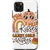 Cute Fall Season Custodia per iPhone 11 Pro Max Pumpkin Kisses and Candy Corn Wishes Halloween