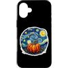 Pumpkin Starry Night Paining Van Gogh Me Custodia per iPhone 16 Plus Zucca Notte stellata Dolore Van Gogh Ringraziamento Autunno Art