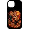 Western Chicken Farm Pumpkin Fall Harves Custodia per iPhone 14 Cowgirl Equitazione Gallo Gigante Autunno Country Art