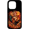 Western Chicken Farm Pumpkin Fall Harves Custodia per iPhone 15 Pro Cowgirl Equitazione Gallo Gigante Autunno Country Art