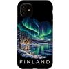 Nordic Skies Travel T-shirt Co. Custodia per iPhone 11 Viaggio souvenir di Aurora Borealis Tour di vacanza in Finlandia
