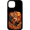 Western Chicken Farm Pumpkin Fall Harves Custodia per iPhone 15 Cowgirl Equitazione Gallo Gigante Autunno Country Art