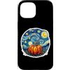Pumpkin Starry Night Paining Van Gogh Me Custodia per iPhone 15 Zucca Notte stellata Dolore Van Gogh Ringraziamento Autunno Art