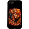 Western Chicken Farm Pumpkin Fall Harves Custodia per iPhone SE (2020) / 7/8 Cowgirl Equitazione Gallo Gigante Autunno Country Art