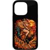 Western Chicken Farm Pumpkin Fall Harves Custodia per iPhone 13 Pro Cowgirl Equitazione Gallo Gigante Autunno Country Art