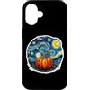 Pumpkin Starry Night Paining Van Gogh Me Custodia per iPhone 16 Zucca Notte stellata Dolore Van Gogh Ringraziamento Autunno Art