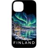 Nordic Skies Travel T-shirt Co. Custodia per iPhone 13 Viaggio souvenir di Aurora Borealis Tour di vacanza in Finlandia