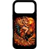 Western Chicken Farm Pumpkin Fall Harves Custodia per iPhone 17 Pro Max Cowgirl Equitazione Gallo Gigante Autunno Country Art