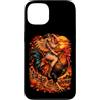 Western Chicken Farm Pumpkin Fall Harves Custodia per iPhone 13 Cowgirl Equitazione Gallo Gigante Autunno Country Art