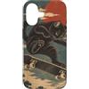 SKLVL Custodia per iPhone 17 Ukiyo-e Art giapponese vintage gatto nero skateboard