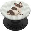 Gentle Canine Illustrations Bulldog francese con strisce morbide color salvia PopSockets PopGrip Adesivo