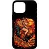 Western Chicken Farm Pumpkin Fall Harves Custodia per iPhone 16 Pro Max Cowgirl Equitazione Gallo Gigante Autunno Country Art