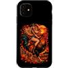 Western Chicken Farm Pumpkin Fall Harves Custodia per iPhone 11 Cowgirl Equitazione Gallo Gigante Autunno Country Art