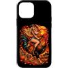 Western Chicken Farm Pumpkin Fall Harves Custodia per iPhone 12 mini Cowgirl Equitazione Gallo Gigante Autunno Country Art