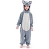 OFCOSU Costume intero da lupo, maiale, volpe, pipistrello, coniglio, cammello, leone, elefante, pecora, asino, per bambini