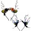 HhBdy 2 Pezzi Cerchietto Halloween Donna Corna Cerchietto Halloween Bambina LED | Orecchie da Cerbiatto Fascia per Capelli, Leggera per Natale Carnevale Carnevale Adatta Ad Adulti e Bambini