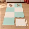 LittleTom Tappeto Puzzle Gattonamento e Primi Passi 8 Pezzi - Spessore 1 cm | Tappetino Gioco per Bambini, Tatami in Schiuma EVA, Testato TÜV SÜD, Senza BPA, 200x100 cm, Piastrelle 50x50 cm con Bordi