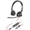 POLY HP Poly Blackwire 3325 Cuffie Stereo USB-C Nero con Adattatore USB-C/A 3,5 mm