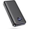 IAPOS Powerbank 26800 mAh, 22,5 W, funzione di ricarica rapida, batteria esterna con 3 uscite (USB-C 20 W PD 3.0 & QC 3.0 USB-A), approvato per aerei, caricabatterie compatto per iPhone 17, 16, 15, Samsung