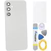 Double Sure Cover posteriore bianca di ricambio per Samsung Galaxy A54 con adesivo pretagliato cornice fotocamera posteriore e copertura in vetro e kit di strumenti di installazione