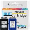 Mondo Stampa 2 Cartucce Nero e Colore compatibile con HP 21XL 22XL Inkjet | Per Deskjet F2120 F2280 F380 F4180, PSC 1410 1415, Officejet 4315 4355. Kit completo, nero intenso e colori vivaci ovunque