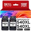 Hookink 540XL PG540 XL PG-540XL Sostituzione per Cartucce Canon 540 Nero | Compatibile per Canon PIXMA MG3650s MG3650 MG3600 TS5150 TS5151 TS5100 MX475 MX375 (2 Nero)