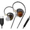 CCA ND Planet IEM - Auricolari con doppio driver magnetico da 12 mm, auricolari HiFi da gaming con cavo staccabile a 2 pin, monitor in-ear con isolamento acustico, per musicisti, audiofili e cantanti