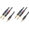 Tisino Cavo Jack 3,5mm a Jack 6,35mm Mono, Cavo Audio Splitter Stereo, 2m (Confezione da 2)