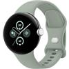 Mugust Cinturino di ricambio per Google Pixel Watch/Pixel Watch 2, in morbido silicone, per uomo e donna (S, verde pino)