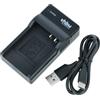 vhbw caricatore USB-C compatibile con Panasonic Lumix DMC-FX55, DMC-FX8, DMC-FX9, DMC-LX1, DMC-LX2, DMC-LX3 per camera + cavo USB-C + LED