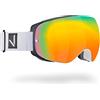 Black Crevice Occhiali da sci I Occhiali da sci unisex design senza montatura I Maschera sci uomo e donna con protezione UV 400 I Occhiali da snowboard con lenti curvate I Lenti specchiate