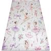 rugsx Tappeto Bambino lavabile e antiscivolo Crema/Rosa 120x170 cm