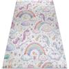 rugsx Tappeto Bambino lavabile e antiscivolo Crema/Rosa 120x170 cm