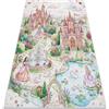 rugsx Tappeto Bambino lavabile e antiscivolo Crema/Rosa 80x150 cm
