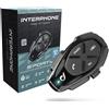 Merkloos Interfono per casco moto - Bluetooth - GPS e musica - Impermeabile IP67 - 15 ore - Per 4 motociclisti - Kit audio con cuffie stereo da 40 mm