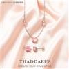Thaddaeus Set di gioielli con collana e orecchini in pietra rosa Primavera nuovissimo regalo romantico in argento sterling 925 per le donne