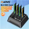 Maiwo Docking station MAIWO M.2 Nvme a 4 alloggiamenti Chiave M/B Tipo-C Custodia M.2 da 10 Gbps Custodia SSD USB C NVME e NGFF HD esterno con ventola per PC