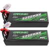 OVONIC Batteria Lipo RC Ovonic 3S 80C 5200 mAh 11.1 V con Connettore EC5 e Custodia Rigida per Auto RC, Monster Truck, Truggy, Buggy, Camion RC Hobby, Confezione da 2