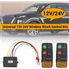 NONE Kit telecomando per verricello wireless Portata 75 piedi 12V 24V Alta sensibilità universale per set controller verricello per camion ATV per auto