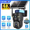 LS VISION 4K 8MP Doppio Schermo Telecamera di Sicurezza Solare Esterna 4G/WiFi Doppia Lente PTZ Umana Auto Tracking Telecamere CCTV V380 Pro App
