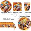 Bandai Kit decorativo per feste di compleanno a tema Dragon Ball, palloncini con motivo Son Goku, striscione e topper per torta per bambini, decorazioni per baby shower.