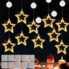 JEONDFG 10 luci a LED a forma di stella, decorazione natalizia, finestre, luci a LED a forma di stella, luce bianca calda, per finestre, per interni