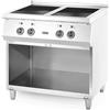 Cucina a induzione professionale 4 fuochi su mobile aperto - 17 kW - Cod. 237687